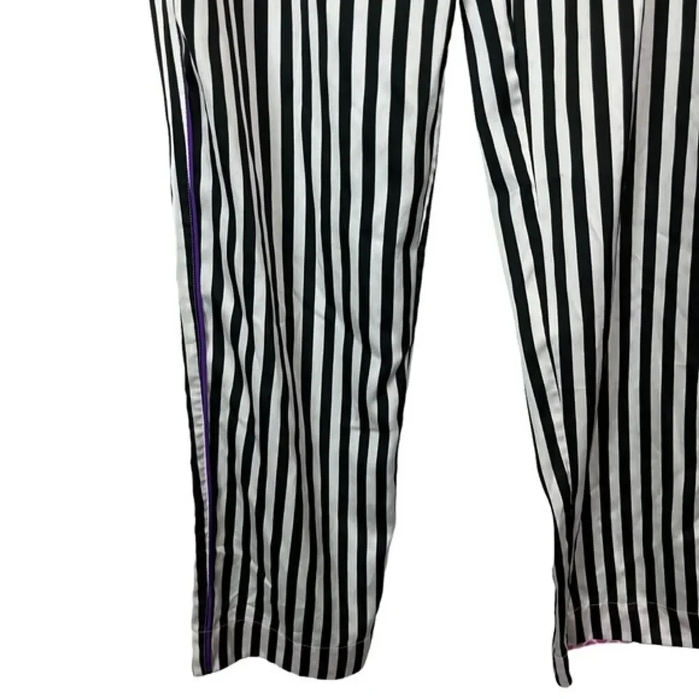 JUICY COUTURE Black White Pink Purple Satin Pajama Pants Loungewear Sleep sz M